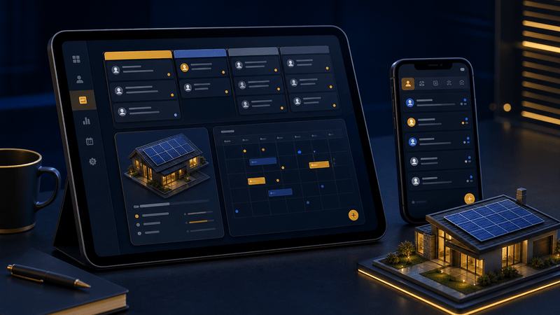 Rotina do vendedor solar com CRM mobile e proposta 3D