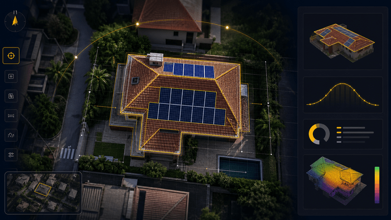 Analise remota por satelite de telhado solar